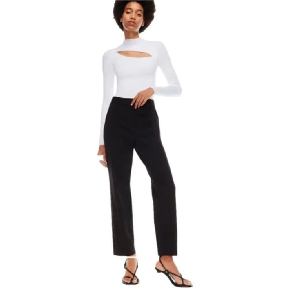 Babaton 4 Black Ankle Crop Wrinkle Resistant Proffesional Pants